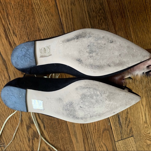 J. Crew black and gold tie up flats- 7 - Picture 7 of 7